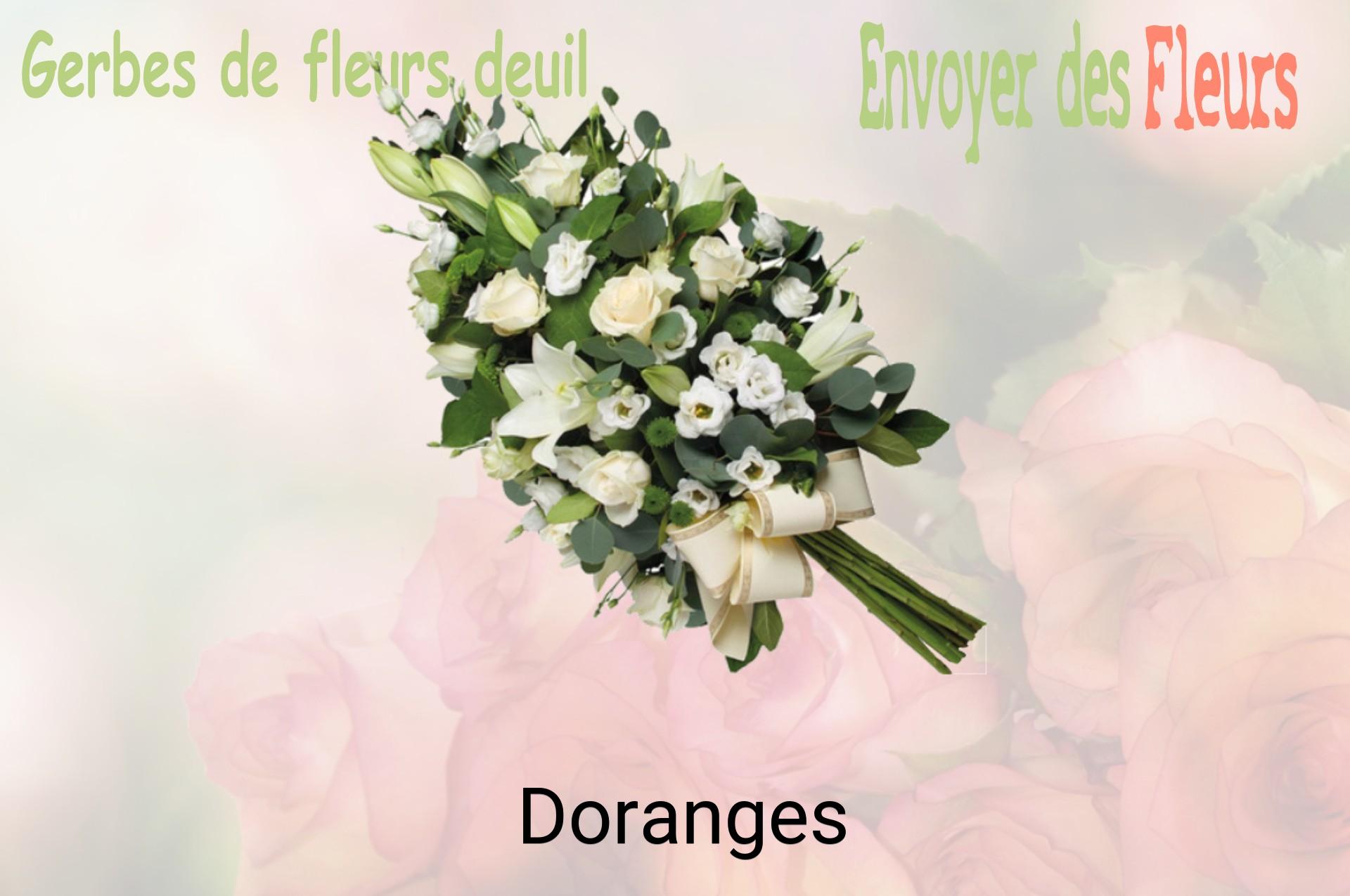 Gerbe de fleurs de deuil livrée à Doranges
